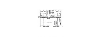 a floor plan of a house with a living room and a dining room