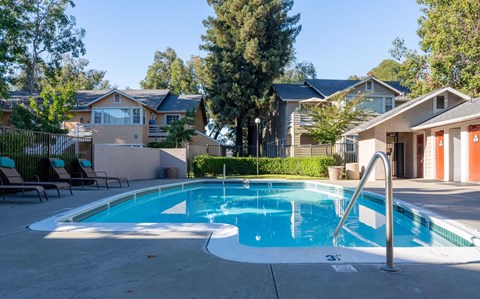 the swimming pool at the apartments for rent