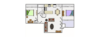 a floor plan of a house with bedrooms and a living room