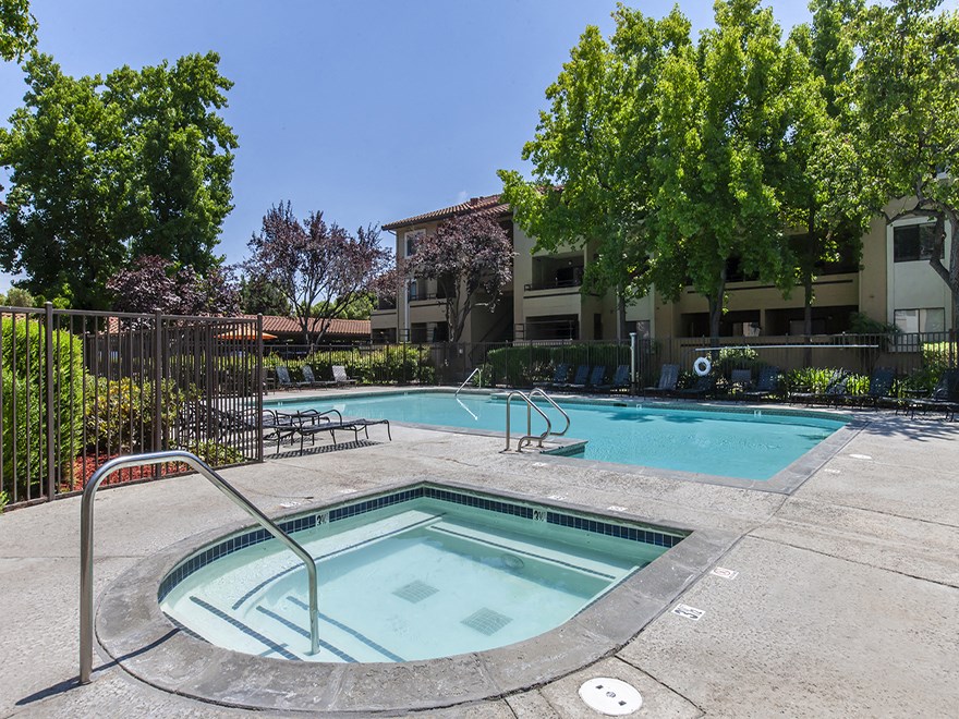 our apartments have a swimming pool and a hot tub