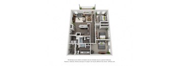 simulated floor plan for a 1 bedroom 4753 sq ft