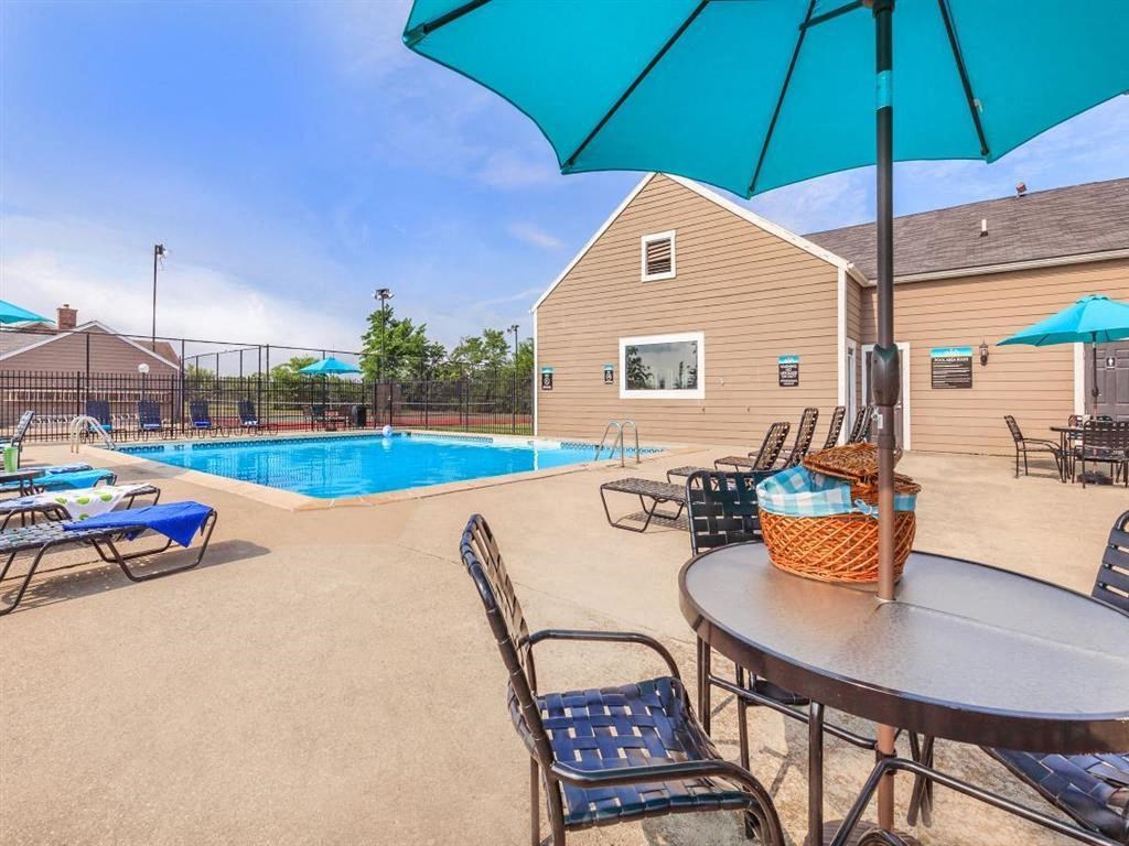 our apartments have a resort style pool and patio