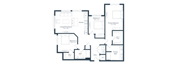 the blueprint of the floor plan of the apartment