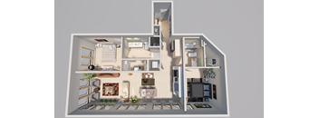 a rendering of a 3d floor plan of a house