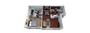 a floor plan with a living room and a dining room