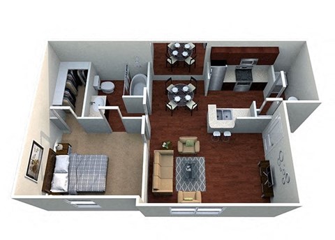 a floor plan with a living room and a dining room