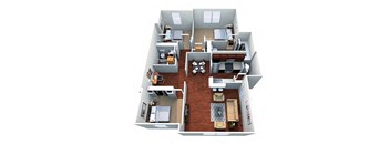 a 3d drawing of a floor plan with an open