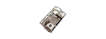 a small floor plan of a home with a bathroom and a living room