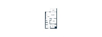 floor plan of a 1 bedroom apartment