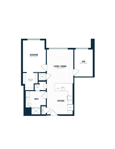 attic floor plan of a 2nd floor apartment
