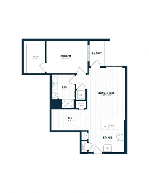 a floor plan of a bedroom floor plan with an open floor plan and a closet