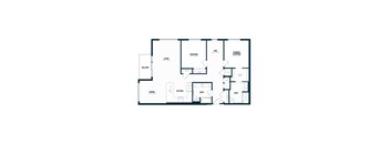 the blueprint floor plan of a 1 bedroom apartment