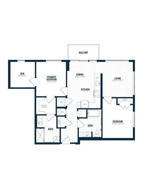 a floor plan of a residence with an open floor plan