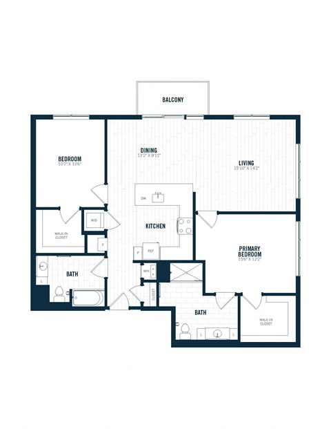 the blueprint floor plan of a bedroom apartment