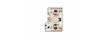 a floor plan of a unit with a bedroom and a living room