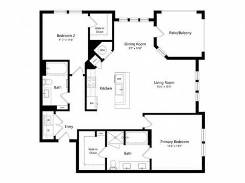a black and white floor plan of a house