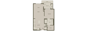 the floor plan of a bedroom apartment