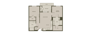 a floor plan of a unit with a bedroom and a living room