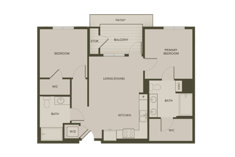 a floor plan of a unit with a bedroom and a living room