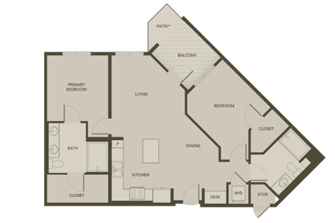 the primo floor plan  455 square feet