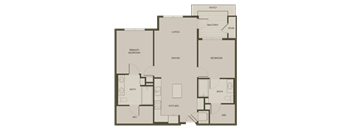 a floor plan of a bedroom apartment