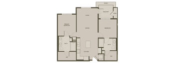 a floor plan of a small house with bedrooms and a bathroom