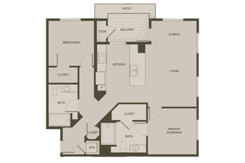 a floor plan of an apartment with a bedroom and a living room