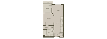 this is a floor plan of our one bedroom apartment