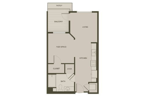 this is a floor plan of our one bedroom apartment