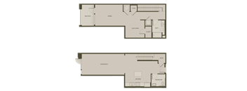 the floor plan of a bedroom apartment