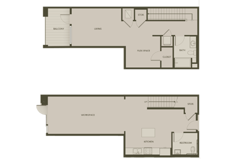 the floor plan of a bedroom apartment