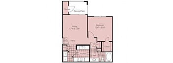 a floor plan of a 1 story floor plan with bedrooms and a bathroom