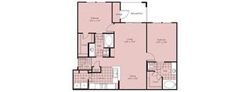 the blueprint of a floor plan with bedrooms and baths