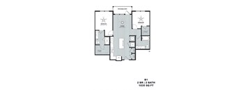 a floor plan of a 1 bedroom 2100 sq ft
