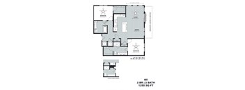 a floor plan of a house with bedrooms and a bathroom