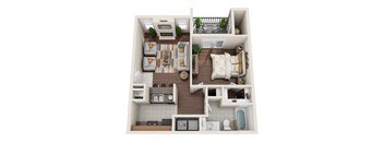 a 2 bedroom192 sq ft floor plan