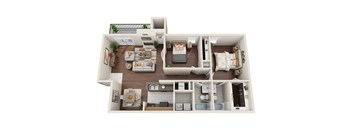 a 3d drawing of a103  1 bedroom floor plan