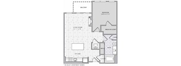 a floor plan of an apartment building with bedrooms and a walk in closet