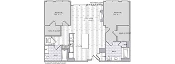 a floor plan of a town house with bedrooms and a living room