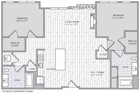 a floor plan of a bedroom apartment with a bathroom and a closet