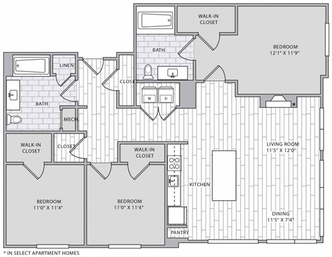 a floor plan of a three story house with a garage