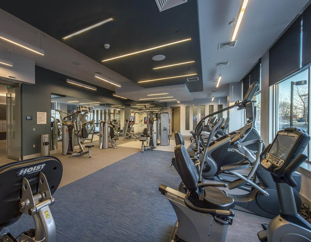 a gym with weights and other exercise equipment