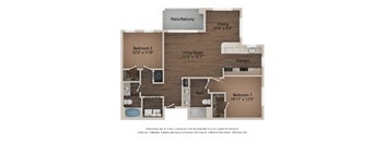 a floor plan with a bedroom and a living room