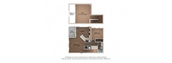a floor plan of a unit with a bedroom and a living room