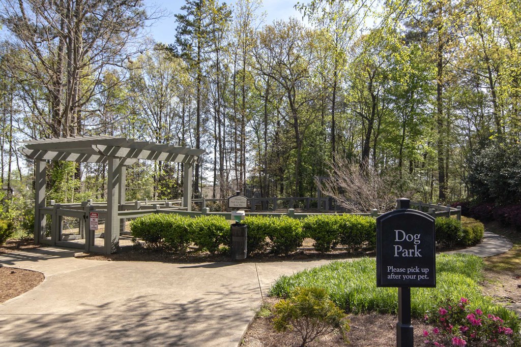 a park with a dog park and a gazebo