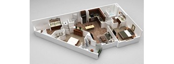 a floor plan of a house with a bedroom and a living room
