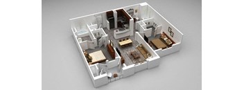 a floor plan of a house with a bedroom and a living room