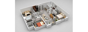 a floor plan is shown with bedrooms and a living room