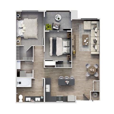 a floor plan of a house with a bedroom and a living room