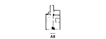 a8 floor plan of the studio apartment